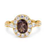 Oval Natural Stone Art Deco Ring