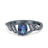 Oval Natural Stone Leaf Split Shank Ring