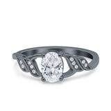 Oval Natural Stone Leaf Split Shank Ring