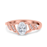 Oval Natural Stone Leaf Split Shank Ring