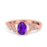 Oval Natural Stone Leaf Split Shank Ring