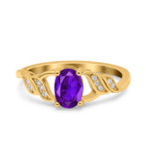 Oval Natural Stone Leaf Split Shank Ring