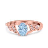 Oval Natural Stone Leaf Split Shank Ring