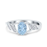 Oval Natural Stone Leaf Split Shank Ring