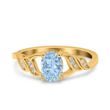 Oval Natural Stone Leaf Split Shank Ring