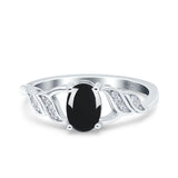 Oval Natural Stone Leaf Split Shank Ring