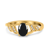 Oval Natural Stone Leaf Split Shank Ring