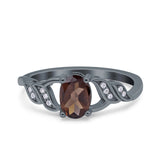 Oval Natural Stone Leaf Split Shank Ring