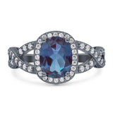 Oval Natural Stone Infinity Twisted Ring