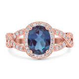 Oval Natural Stone Infinity Twisted Ring