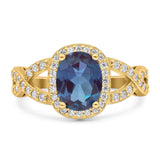 Oval Natural Stone Infinity Twisted Ring