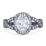 Oval Natural Stone Infinity Twisted Ring