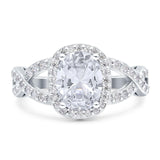 Oval Natural Stone Infinity Twisted Ring