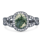 Oval Natural Stone Infinity Twisted Ring
