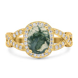 Oval Natural Stone Infinity Twisted Ring