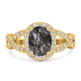 Oval Natural Stone Infinity Twisted Ring