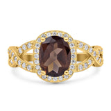 Oval Natural Stone Infinity Twisted Ring