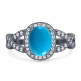 Oval Natural Stone Infinity Twisted Ring