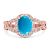 Oval Natural Stone Infinity Twisted Ring