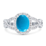 Oval Natural Stone Infinity Twisted Ring