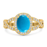 Oval Natural Stone Infinity Twisted Ring