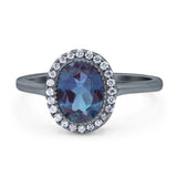 Art Deco Oval Natural Stone Wedding Ring