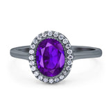Art Deco Oval Natural Stone Wedding Ring