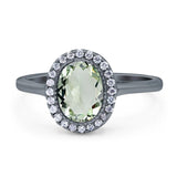 Art Deco Oval Natural Stone Wedding Ring