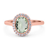 Art Deco Oval Natural Stone Wedding Ring