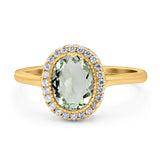 Art Deco Oval Natural Stone Wedding Ring