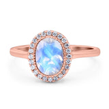 Art Deco Oval Natural Stone Wedding Ring