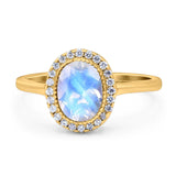 Art Deco Oval Natural Stone Wedding Ring