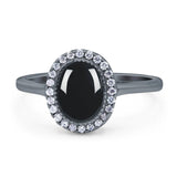 Art Deco Oval Natural Stone Wedding Ring
