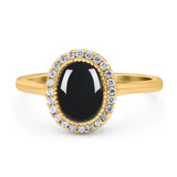 Art Deco Oval Natural Stone Wedding Ring