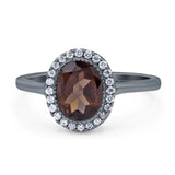 Art Deco Oval Natural Stone Wedding Ring