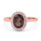 Art Deco Oval Natural Stone Wedding Ring
