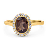 Art Deco Oval Natural Stone Wedding Ring