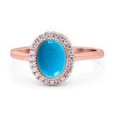 Art Deco Oval Natural Stone Wedding Ring