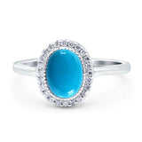 Art Deco Oval Natural Stone Wedding Ring