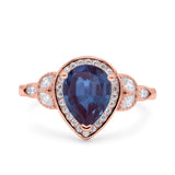 Pear Teardrop Natural Stone Wedding Ring