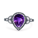 Pear Teardrop Natural Stone Wedding Ring