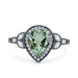 Pear Teardrop Natural Stone Wedding Ring