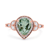 Pear Teardrop Natural Stone Wedding Ring