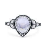 Pear Teardrop Natural Stone Wedding Ring