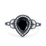 Pear Teardrop Natural Stone Wedding Ring