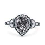 Pear Teardrop Natural Stone Wedding Ring