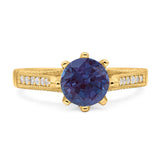 Vintage Style Round Natural Stone Wedding Ring