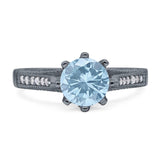 Vintage Style Round Natural Stone Wedding Ring