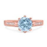 Vintage Style Round Natural Stone Wedding Ring