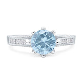 Vintage Style Round Natural Stone Wedding Ring